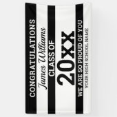 Schwarz-weiß Glückwunschklasse 2022 Absolvent Banner (Vertikal)