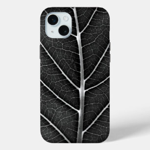 Schwarz-weiß glühendes Blatt Nahaufnahme Case-Mate iPhone Hülle