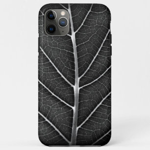 Schwarz-weiß glühendes Blatt Nahaufnahme Case-Mate iPhone Hülle