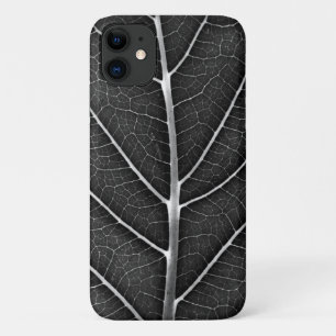 Schwarz-weiß glühendes Blatt Nahaufnahme Case-Mate iPhone Hülle