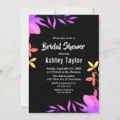 Schwarz-Weiß-Glühneon Brautparty Einladung (Vorderseite)