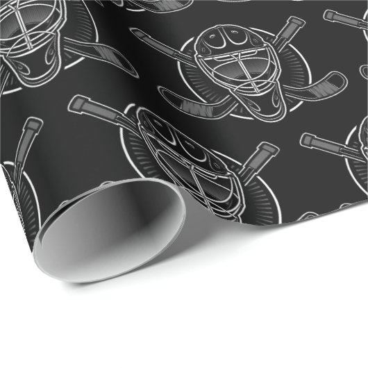 Schwarz-Weiß-Goalie Geschenkpapier (Rolleneckpunkt)