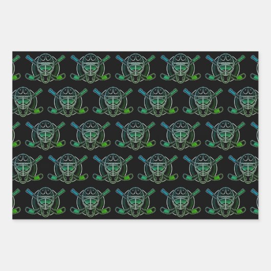 Schwarz-Weiß-Goalie Geschenkpapier Set (Vorderseite 2)