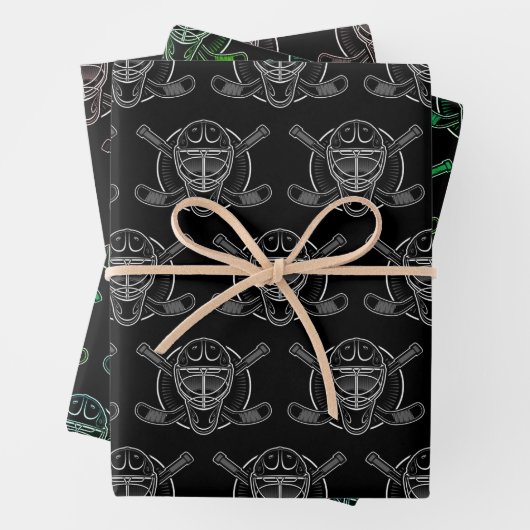 Schwarz-Weiß-Goalie Geschenkpapier Set (Beispiel)