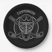 Schwarz-Weiß-Goalie Pappteller (Vorderseite)