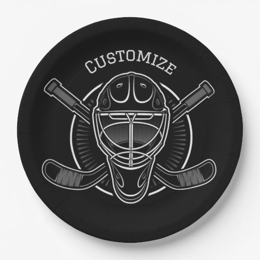 Schwarz-Weiß-Goalie Pappteller (Vorderseite)