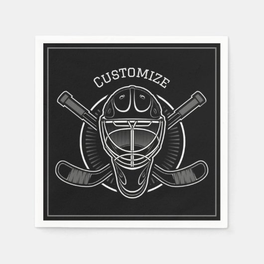 Schwarz-Weiß-Goalie Serviette (Vorderseite)