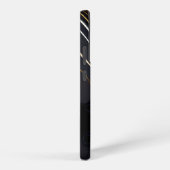 Schwarz-weiß Gold Agate Mit Monogramm Linear Samsung Galaxy Hülle (Rechte Seite)