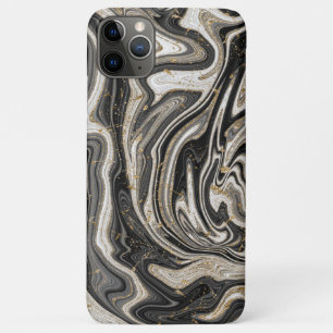 Schwarz Weiß & Gold Chic Swirl Modern Abstract Case-Mate iPhone Hülle