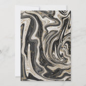 Schwarz-weiß & Gold Chic Swirl Moderne Hochzeit Einladung (Rückseite)