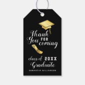 Schwarz-weiß Gold Class 2025 Vielen Dank Abschluss Geschenkanhänger (Rückseite)