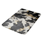 Schwarz-weiß Gold Cowgirl Cowhide Badematte (Schrägansicht)