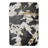 Schwarz-weiß Gold Cowgirl Cowhide Badematte (Vorderseite Vertikal)