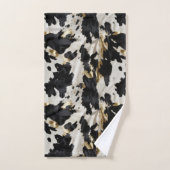 Schwarz-weiß Gold Cowgirl Cowhide Badhandtuch Set (Handtuch)