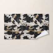 Schwarz-weiß Gold Cowgirl Cowhide Badhandtuch Set (Handtuch)