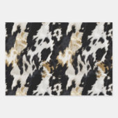 Schwarz-weiß Gold Cowgirl Cowhide Geschenkpapier Set (Vorderseite 2)