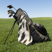 Schwarz-weiß Gold Cowgirl Cowhide Golfhandtuch (Gras)