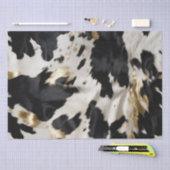 Schwarz-weiß Gold Cowgirl Cowhide Seidenpapier (Handwerk)