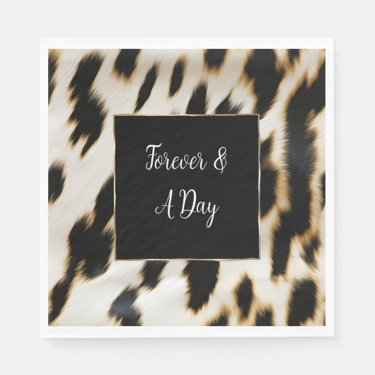 Schwarz-weiß Gold Cowgirl Cowhide Serviette (Vorderseite)