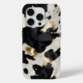 Schwarz-weiß Gold Cowhide Case-Mate iPhone Hülle (Rückseite)