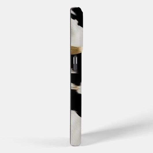 Schwarz-weiß Gold Cowhide Case-Mate iPhone Hülle (Rückseite / Rechts)