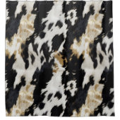 Schwarz-weiß Gold Cowhide Duschvorhang (Vorderseite)