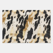 Schwarz-weiß Gold Cowhide Geschenkpapier Set (Vorderseite 2)