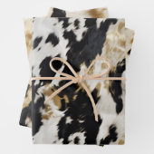 Schwarz-weiß Gold Cowhide Geschenkpapier Set (Beispiel)