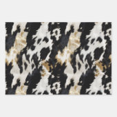 Schwarz-weiß Gold Cowhide Geschenkpapier Set (Vorderseite)