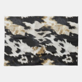 Schwarz-weiß Gold Cowhide Geschirrtuch (Horizontal)