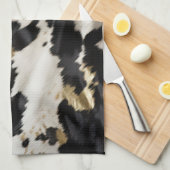 Schwarz-weiß Gold Cowhide Geschirrtuch (Viertel Falte)