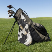 Schwarz-weiß Gold Cowhide Golfhandtuch (Gras)