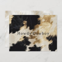 Schwarz-weiß Gold Cowhide Howdy