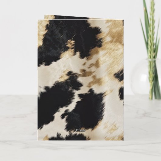 Schwarz-weiß Gold Cowhide Karte (Rückseite)