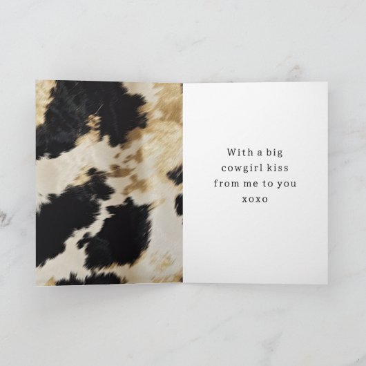 Schwarz-weiß Gold Cowhide Karte (Innenseite)