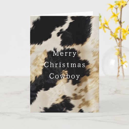 Schwarz-weiß Gold Cowhide Karte (Gelbe Blume)