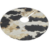 Schwarz-weiß Gold Cowhide Polyester Weihnachtsbaumdecke (Schrägansicht)