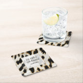 Schwarz-weiß Gold Cowhide Rechteckiger Pappuntersetzer (Vor Ort)