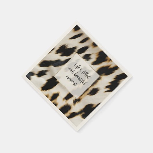 Schwarz-weiß Gold Cowhide Serviette (Ecke)