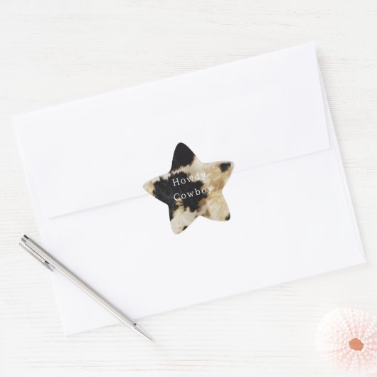 Schwarz-weiß Gold Cowhide Stern-Aufkleber (Umschlag)