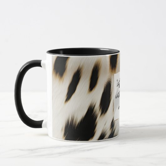 Schwarz-weiß Gold Cowhide Tasse (Links)