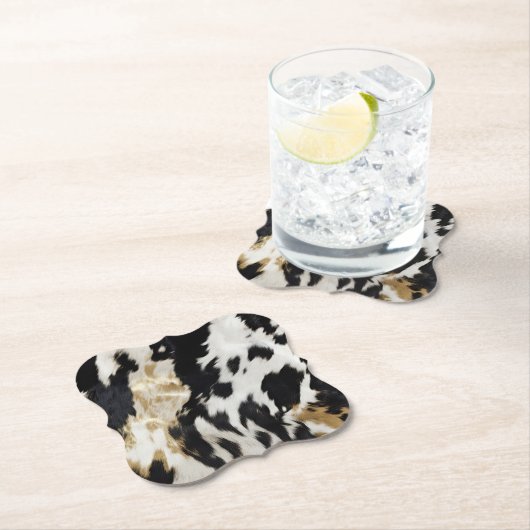 Schwarz-weiß Gold Cowhide Untersetzer (Vor Ort)