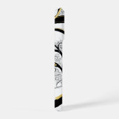 Schwarz Weiß Gold Fraktale Spirale Luxus Kunst iPhone Hülle (Rechte Seite)