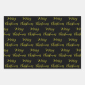 Schwarz-weiß Gold Frohe Weihnachtsmischung Geschenkpapier Set (Vorderseite 2)