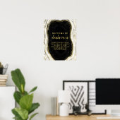 Schwarz Weiß & Gold Geode Achat Offene Bar Tisch S Poster (Heimbüro)