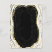 Schwarz-weiß & Gold Geode Agate Marble Dinner Menükarte (Rückseite)