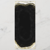 Schwarz-weiß & Gold Geode Agate Marble Slice Dinne Menükarte (Rückseite)