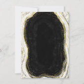 Schwarz-weiß & Gold Geode Agate Marble Wedding Einladung (Rückseite)