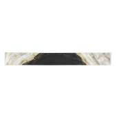 Schwarz-weiß & Gold Geode Agate Marble Wedding Satinband (Vorderseite)