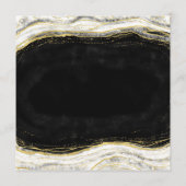 Schwarz-weiß & Gold Geode Agate Slice Square Abend Menükarte (Rückseite)